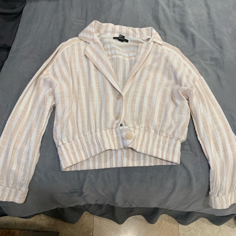 Coral Striped Blouse